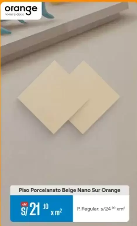 Orange - Piso Porcelanato Beige Nano Sur