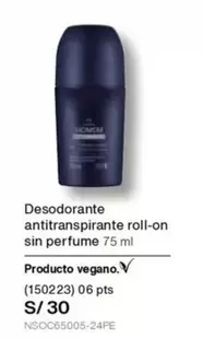 PTS - Desodorante antitranspirante roll-on sin perfume 75 ml