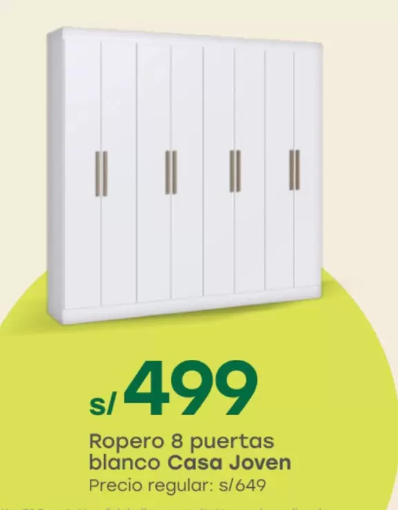 Casa Joven - Ropero 8 puertas blanco