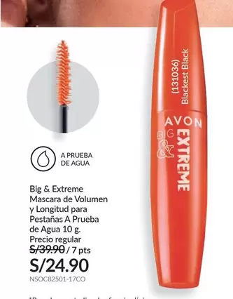 Avon - Big & Extreme Mascara de Volumen y Longitud para Pestañas A Prueba de Agua 10 g