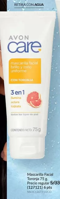 Avon - Mascarilla Facial Toronja