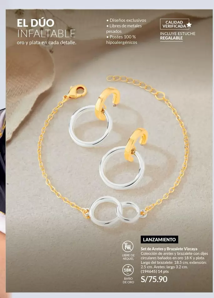 Oro - Set de Aretes y Brazalete Vínculos
