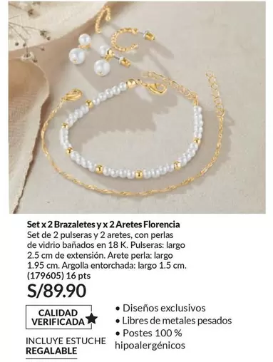 PTS - Set x 2 Brazaletes y x 2 Aretes Florencia