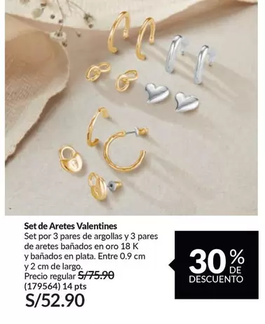 Oro - Set de Aretes Valentines