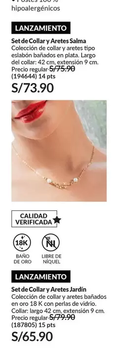PTS - Set de Collar y Aretes Salma (194644) 14 pzs