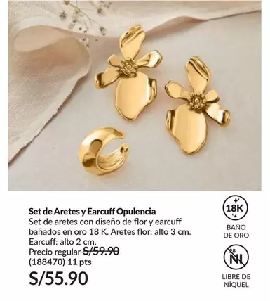 Oro - Set de Aretes y Earcuff Opulencia