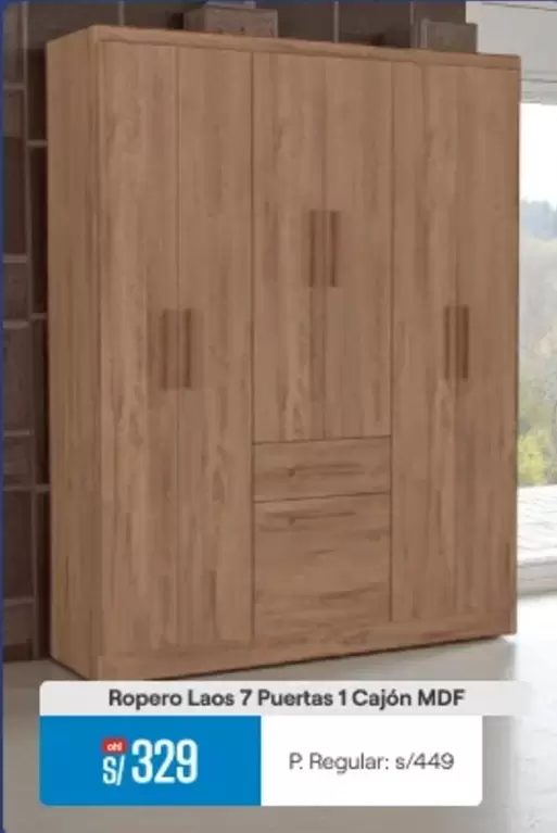 Ropero Laos 7 Puertas 1 Cajón MDF