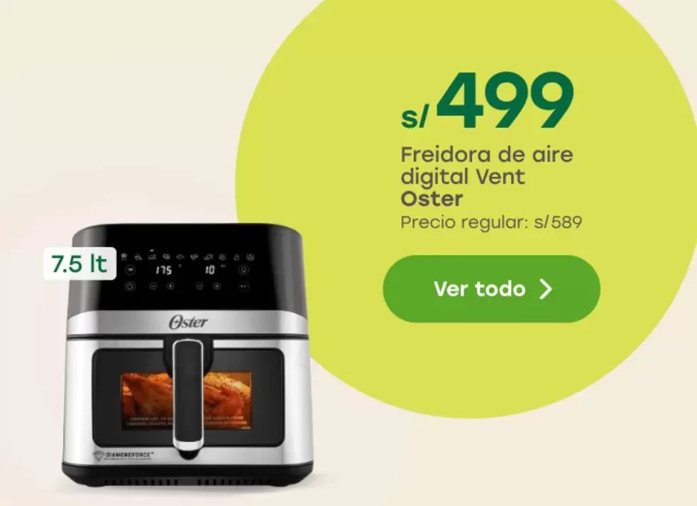 Oster - Freidora de aire digital Vent