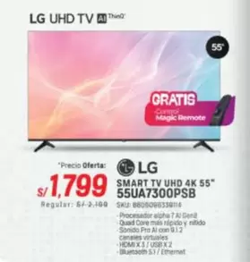 Lg - SMART TV UHD 4K 55" 55UA7300PSB