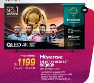 Hisense - SMART TV QLED 50" 50Q6QV
