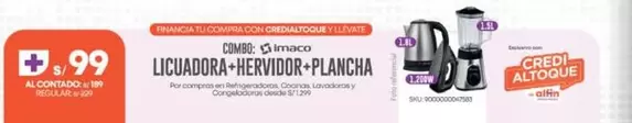 Imaco - LICUADORA+HERVIDOR+PLANCHA