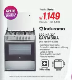 Indurama - COCINA 32" CANTABRIA