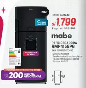 Mabe - REFRIGERADORA RMP415GPG