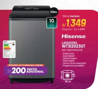 Hisense - LAVADORA WT312023UT