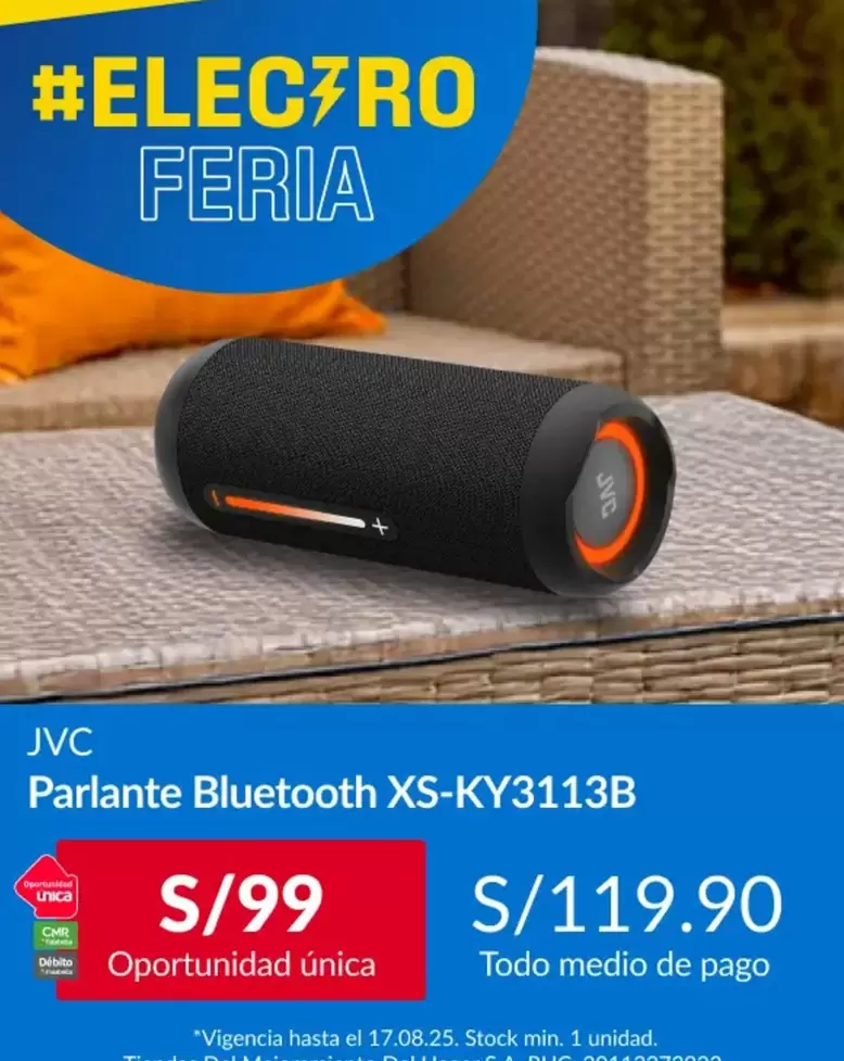 JVC - Parlante Bluetooth XS-KY3113B