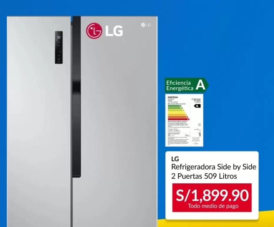 Lg - Refrigeradora Side by Side 2 Puertas 509 Litros