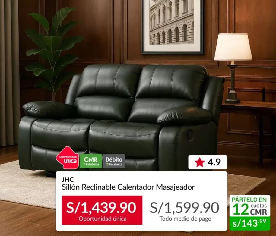 Sillón Reclinable Calentador Masajeador