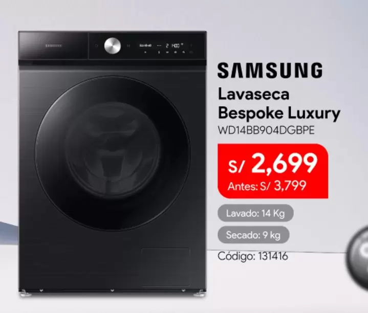 Samsung - Lavaseca Bespoke Luxury WD1488904DGBPE