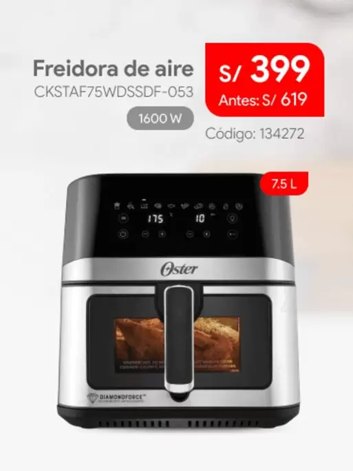 Oster - Freidora de aire CKSTAF75WDSSDF-053