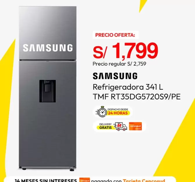 Samsung - Refrigeradora 341 L TMF RT35DG5720S9/PE