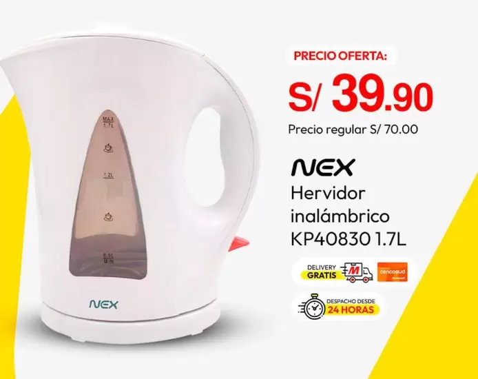 Nex - Hervidor inalámbrico KP40830 1.7L