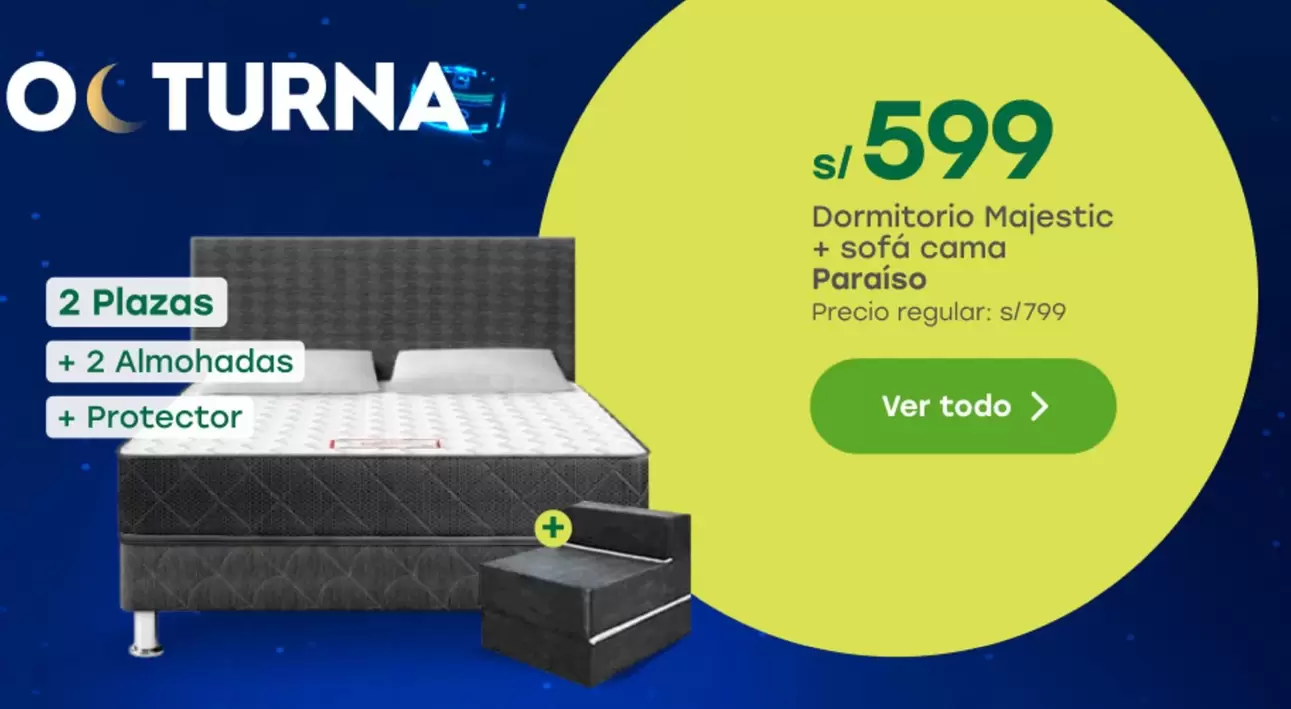 Paraiso - Dormitorio Majestic + sofa cama