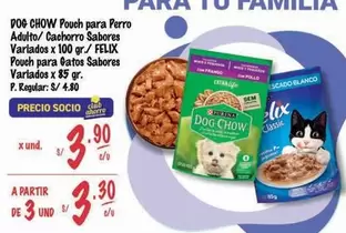 Félix - Pouch para Perro Adulto/Cachorro Sabores Variados x 100 gr./Pouch para Gatos Sabores Variados x 85 gr.