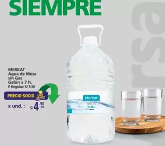 Merkat - Agua de Mesa sin Gas Galón x 7 It.