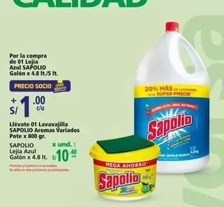 Sapolio - Lejia Azul, Lavavajilla Aromas Variados