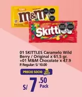 SKITTLES Caramelo Wild Berry / Original + M&M Chocolate