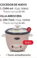 COCEDOR DE HUEVO CHM-64, OLLA ARROCERA OM-T365