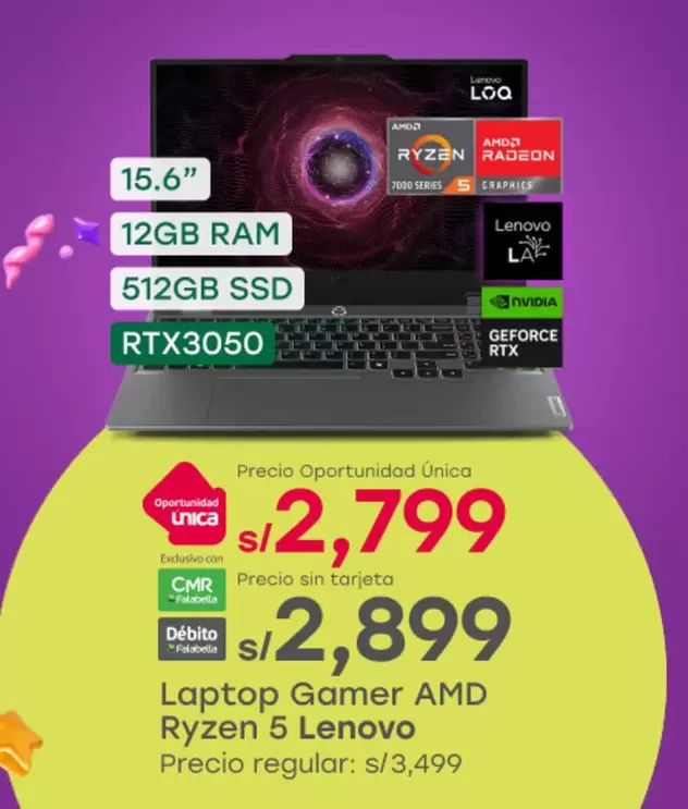 Lenovo - Laptop Gamer AMD Ryzen 5