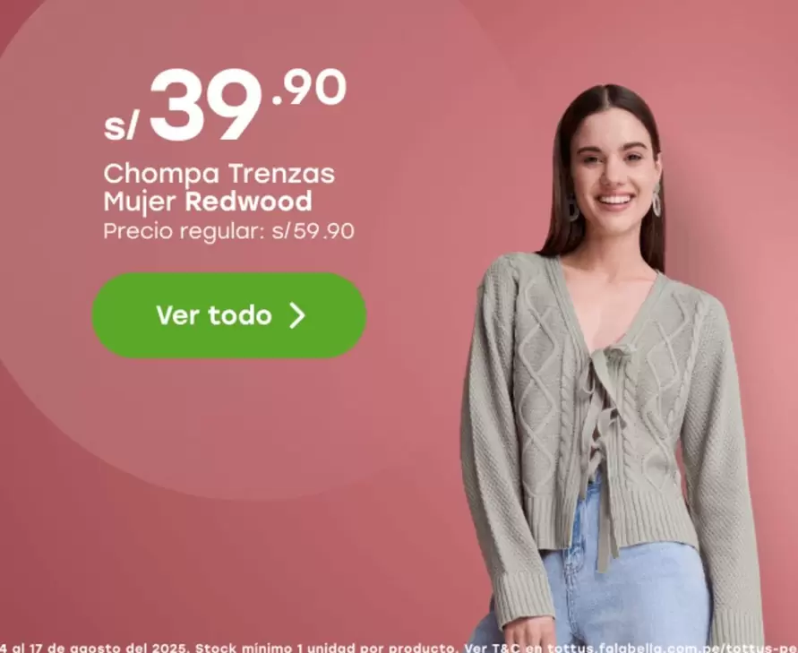 Chompa Trenzas Mujer Redwood