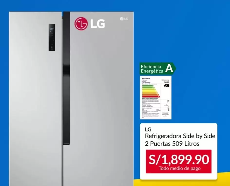 Lg - Refrigeradora Side by Side 2 Puertas 509 Litros