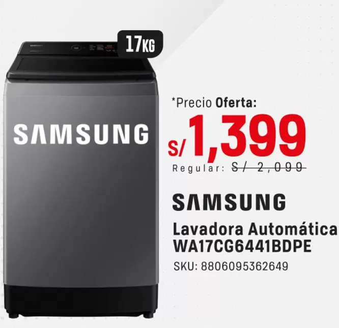 Samsung - Lavadora Automática WA17CG6441BDPE