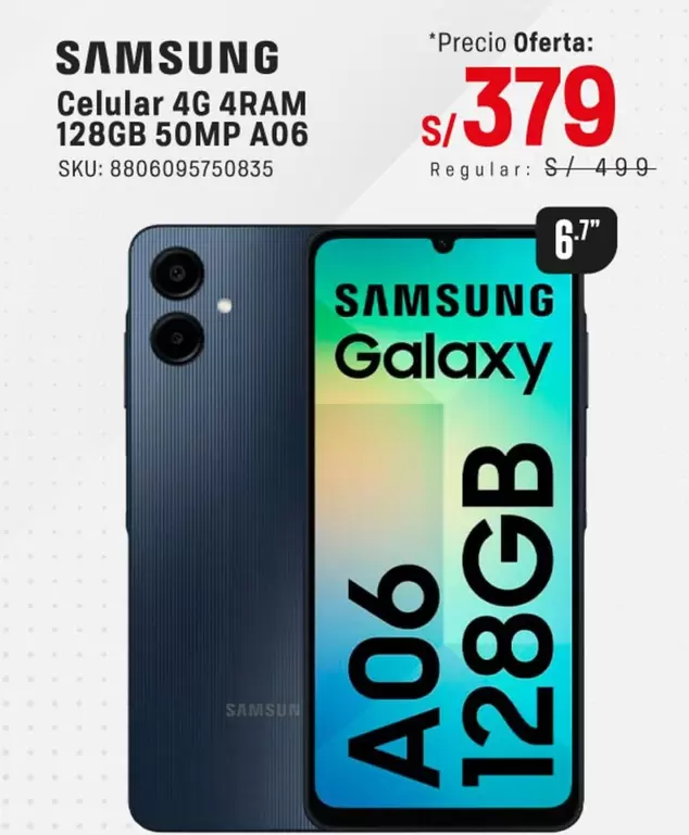 Samsung - Celular 4G 4RAM 128GB 50MP A06