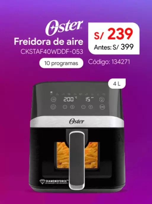 Oster - Freidora de aire CKSTAF40WDDF-053