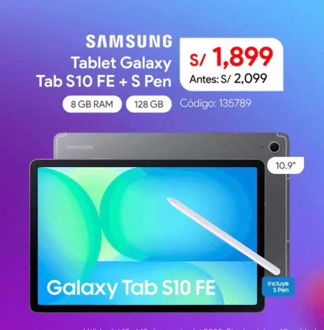 Samsung - Tablet Galaxy Tab S10 FE + S Pen