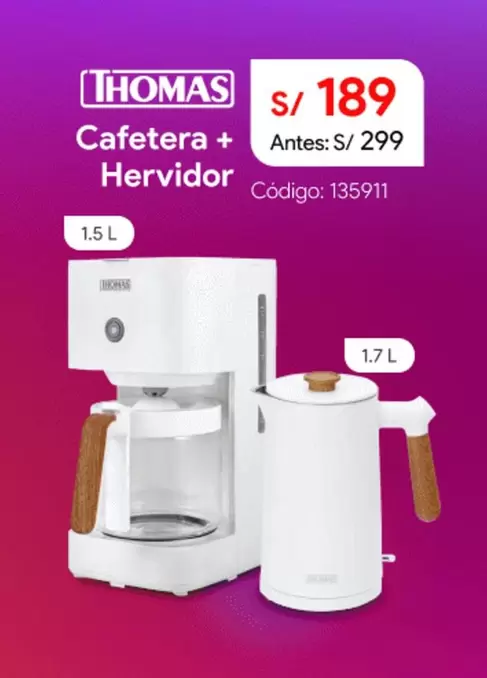 Thomas - Cafetera + Hervidor