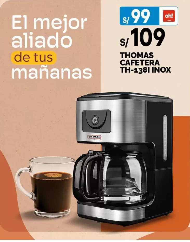 Thomas - CAFETERA TH-1381 INOX