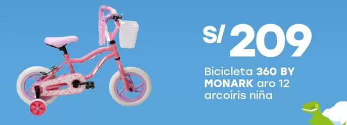 Monark - Bicicleta 360 BY aro 12 arcoiris niña