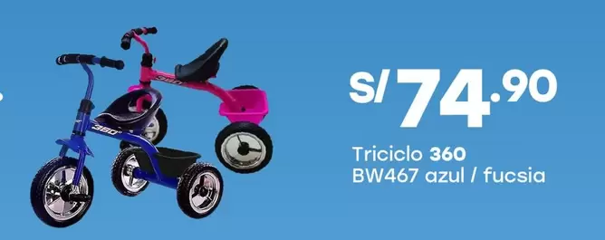 360 - Triciclo  BW467 azul / fucsia