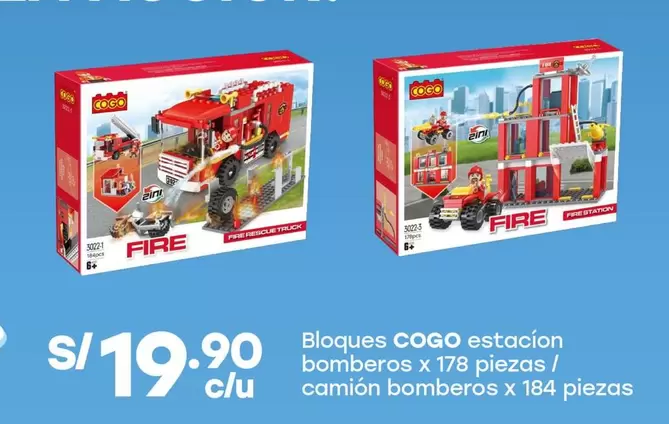 Bloques COGO estacion bomberos x 178 piezas / camión bomberos x 184 piezas