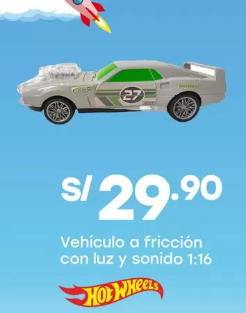 Hot Wheels - Vehículo a fricción con luz y sonido 1:16