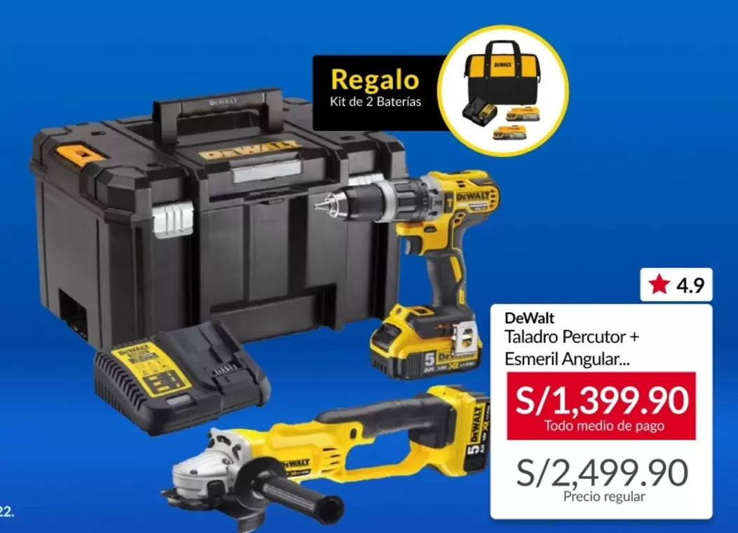 DeWalt - Taladro Percutor+ Esmeril Angular