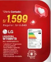 Lg - LAVADORA WT19BVTB