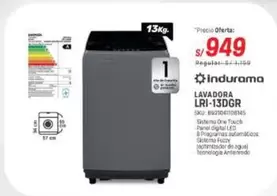 Indurama - LAVADORA LRI-13DGR