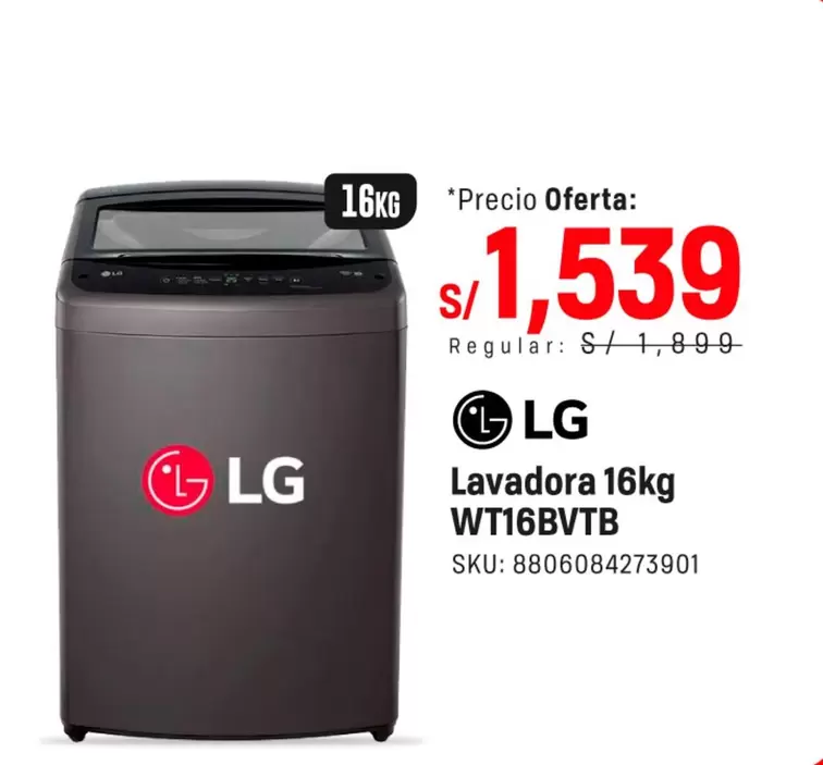 Lg - Lavadora 16kg WT16BVTB