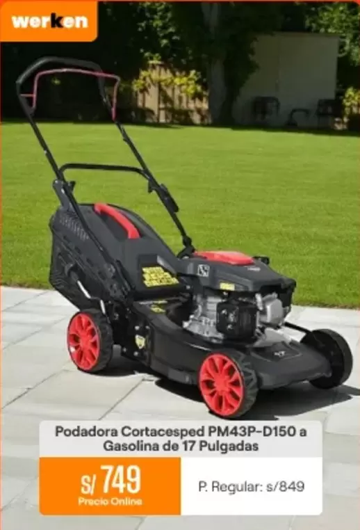 Podadora Cortacesped PM43P-D150 a Gasolina de 17 Pulgadas