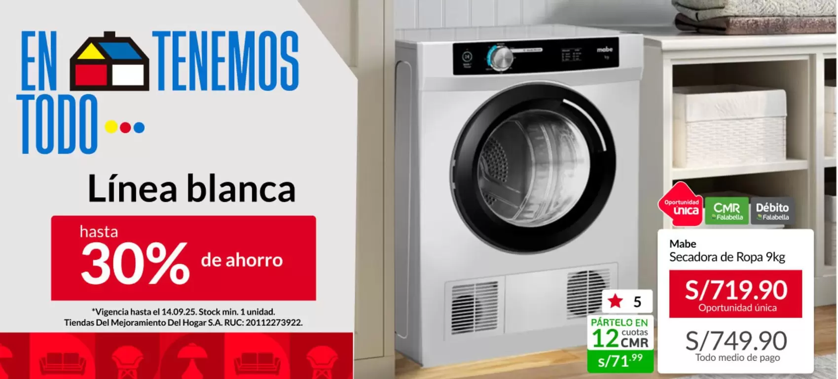 Mabe - Secadora de Ropa Pkg